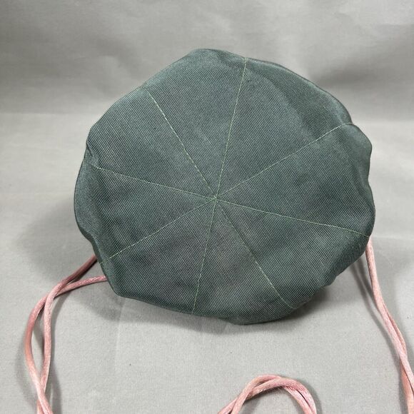 Vintage  Jewelry Organizer 8 Pockets Travel Case Drawstring Bag Floral Pink - Picture 2 of 10